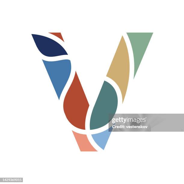 illustrations, cliparts, dessins animés et icônes de alphabets de blocs colorés modernes illustration vectorielle - lettre majuscule