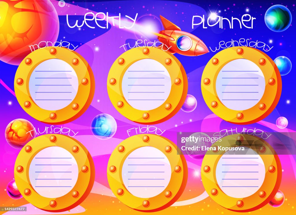 Space Daily Routine Space Style Strategy And Planning Concept Weekly Schedule Daily Routine ...
