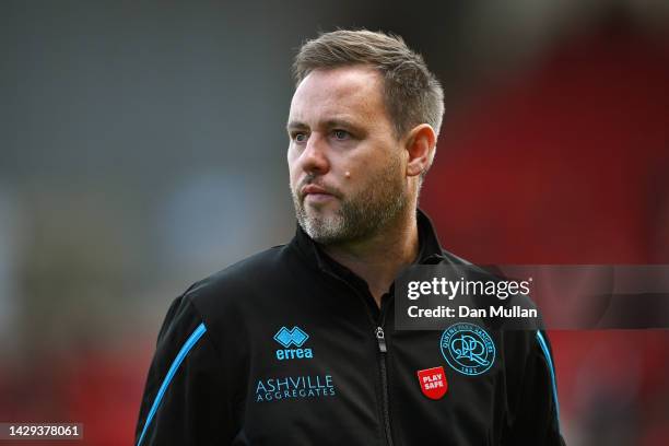 Michael Beale, Manager of Queens Park Rangers looks on during the Sky Bet Championship between Bristol City and Queens Park Rangers at Ashton Gate on...