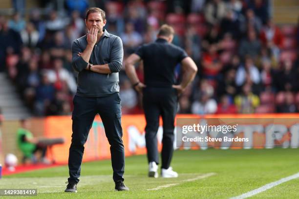 Frank Lampard, Manager of Everton looks on during the Premier League match between Southampton FC and Everton FC at Friends Provident St. Mary's...