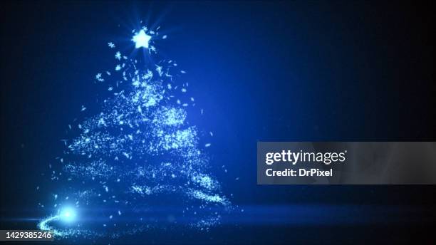 abstract glowing christmas tree - glamour fotografías e imágenes de stock