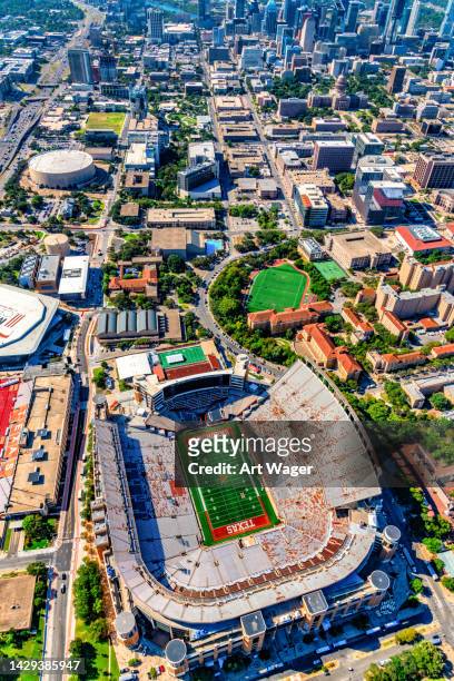 darrell k royal - texas memorial stadium aerial - college campus aerial stock pictures, royalty-free photos & images
