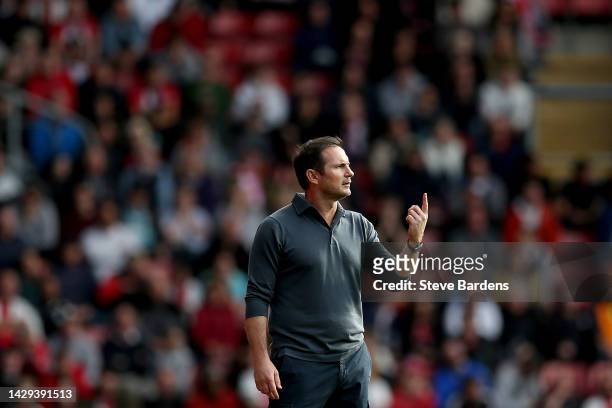 Frank Lampard, Manager of Everton reacts during the Premier League match between Southampton FC and Everton FC at Friends Provident St. Mary's...