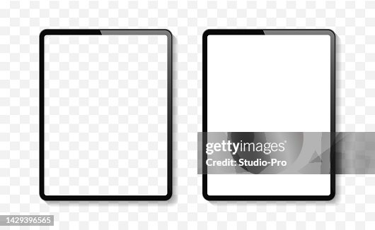 Frontal tablet mockup template with empty and transparent screen similar to ipad pro air Frontal tablet mockup template with empty and transparent screen similar to ipad pro air