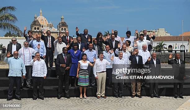 Brazil's President Dilma Rousseff, Belize's Deputy Prime Minister Gaspar Vega, Bahamas' Deputy Prime Minister Theodore Symonette, Antigua and...