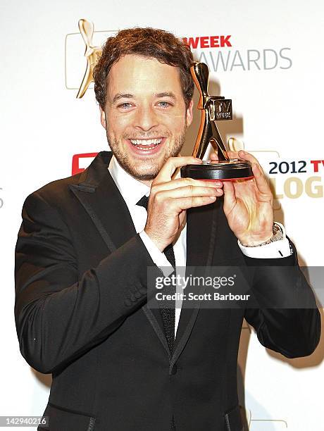 Hamish Blake poses after winning the Gold Logie at the 2012 Logie Awards at the Crown Palladium on April 15, 2012 in Melbourne, Australia.