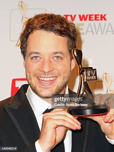 Hamish Blake poses after winning the Gold Logie at the 2012 Logie Awards at the Crown Palladium on April 15, 2012 in Melbourne, Australia.