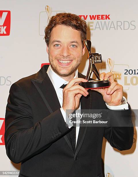 Hamish Blake poses after winning the Gold Logie at the 2012 Logie Awards at the Crown Palladium on April 15, 2012 in Melbourne, Australia.