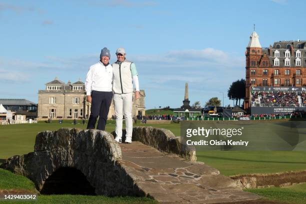 Gerry McIlroy poses for a photograph Rory McIlroy of Northern Ireland on the 18th hole on Day Three of the Alfred Dunhill Links Championship at...