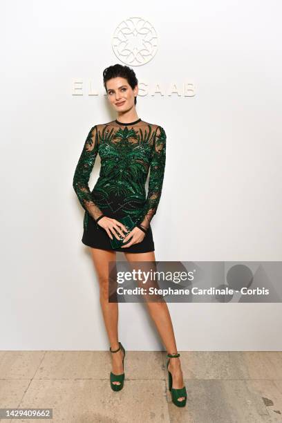 Isabeli Fontana attends the Elie Saab Womenswear Spring/Summer 2023 show as part of Paris Fashion Week on October 01, 2022 in Paris, France.