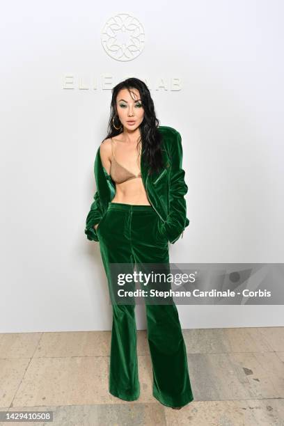 Jessica Wang attends the Elie Saab Womenswear Spring/Summer 2023 show as part of Paris Fashion Week on October 01, 2022 in Paris, France.