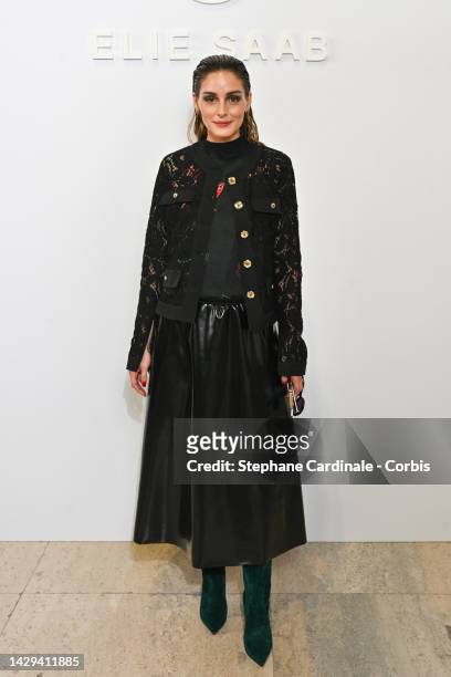 Olivia Palermo attends the Elie Saab Womenswear Spring/Summer 2023 show as part of Paris Fashion Week on October 01, 2022 in Paris, France.