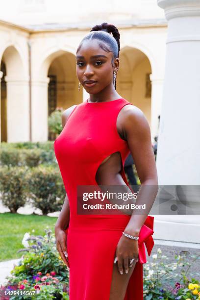 Singer Normani Kordei Hamilton attends the Monot Womenswear Spring/Summer 2023 show as part of Paris Fashion Week at Lycee Henry IV on October 01,...