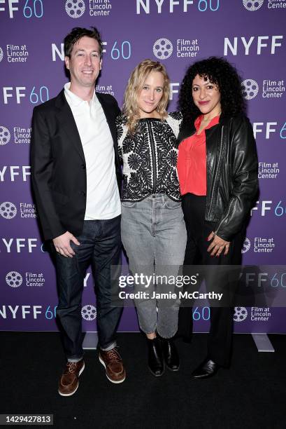 Producer Kyle Martin, director Margaret Brown and producer Essie Davis attend the "Descendant" premiere during the 60th New York Film Festival at The...