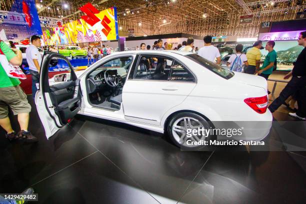 Detail of a Mercedes-Benz C250 Turbo Sport BlueEFFICIENCY at the 27th International Motor Show in Sao Paulo, on October 28, 2012 in Sao Paulo, Brazil.