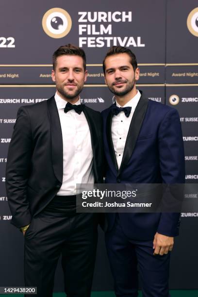 Marcos Ruiz and Steven Epprecht arrive for the Award Night Ceremony of the 18th Zurich Film Festival at Zurich Opera House on October 01, 2022 in...