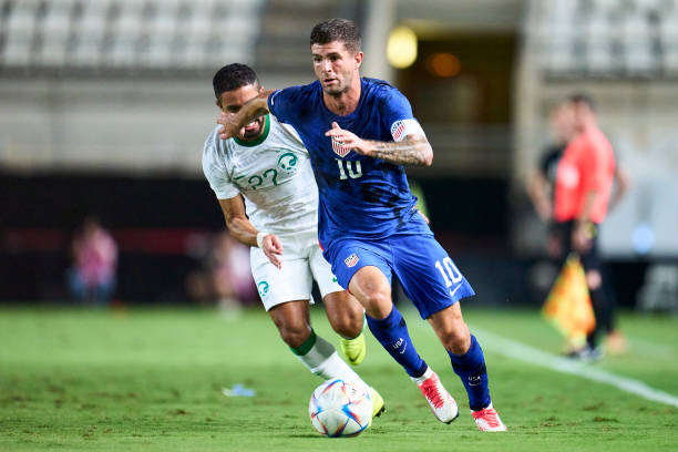 Christian Pulisic of The United States in action during the international friendly match between Saudi Arabia and United States at Estadio Nueva...