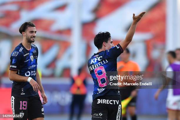 Lorenzo Faravelli of Independiente del Valle celebrates after scoring the second goal of his team during the Copa CONMEBOL Sudamericana 2022 Final...