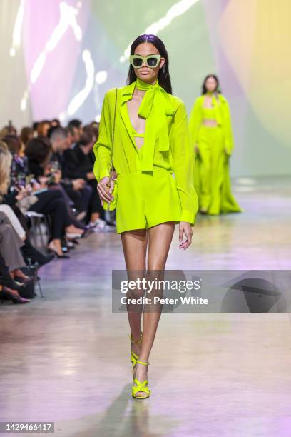 Model walks the runway during the Elie Saab Womenswear Spring/Summer 2023 show as part of Paris Fashion Week on October 01, 2022 in Paris, France.