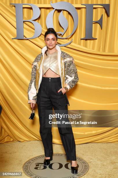 Deepika Padukone attends the #BoF500 gala during Paris Fashion Week Spring/Summer 2023 on October 01, 2022 in Paris, France.