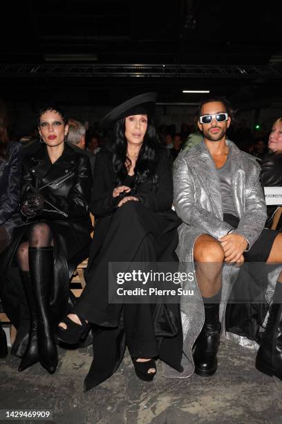 Halsey,Cher and Mahmood attend the Ann Demeulemeester Womenswear Spring/Summer 2023 show as part of Paris Fashion Week on October 01, 2022 in Paris,...