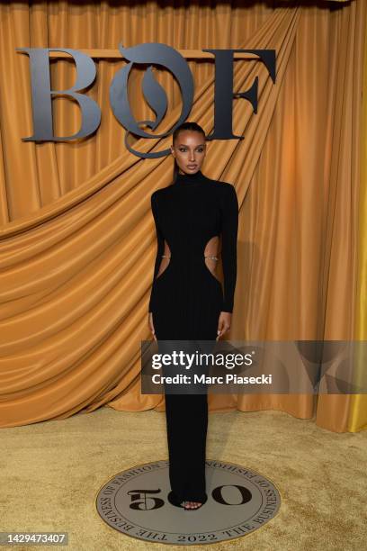 Jasmine Tookes attends the #BoF500 gala during Paris Fashion Week Spring/Summer 2023 on October 01, 2022 in Paris, France.