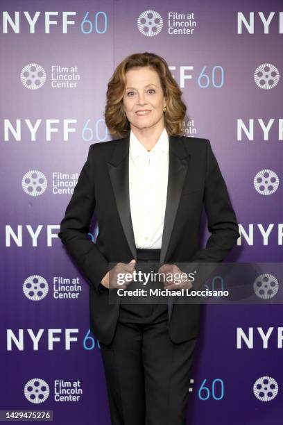 Sigourney Weaver poses before a screening of "Master Gardener" during the 60th New York Film Festival at Alice Tully Hall, Lincoln Center on October...