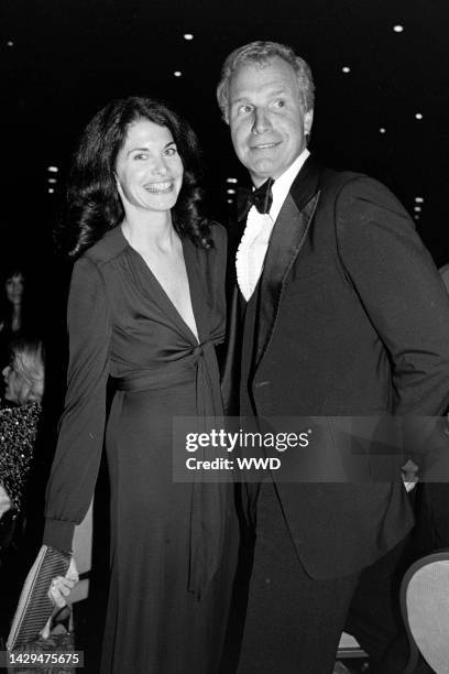 Sherry Lansing and Wayne Rogers attend an event at the Beverly Hilton Hotel in Beverly Hills, California, on April 22, 1983.