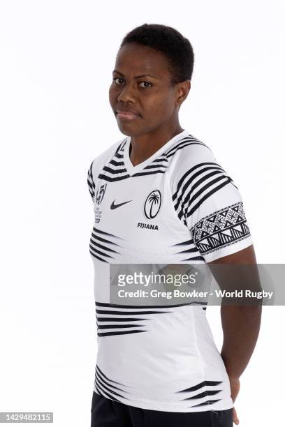 Raijieli Daveua poses for a portrait during the Fiji 2021 Rugby World Cup headshots session at the Grand Millennium Hotel on October 01, 2022 in...