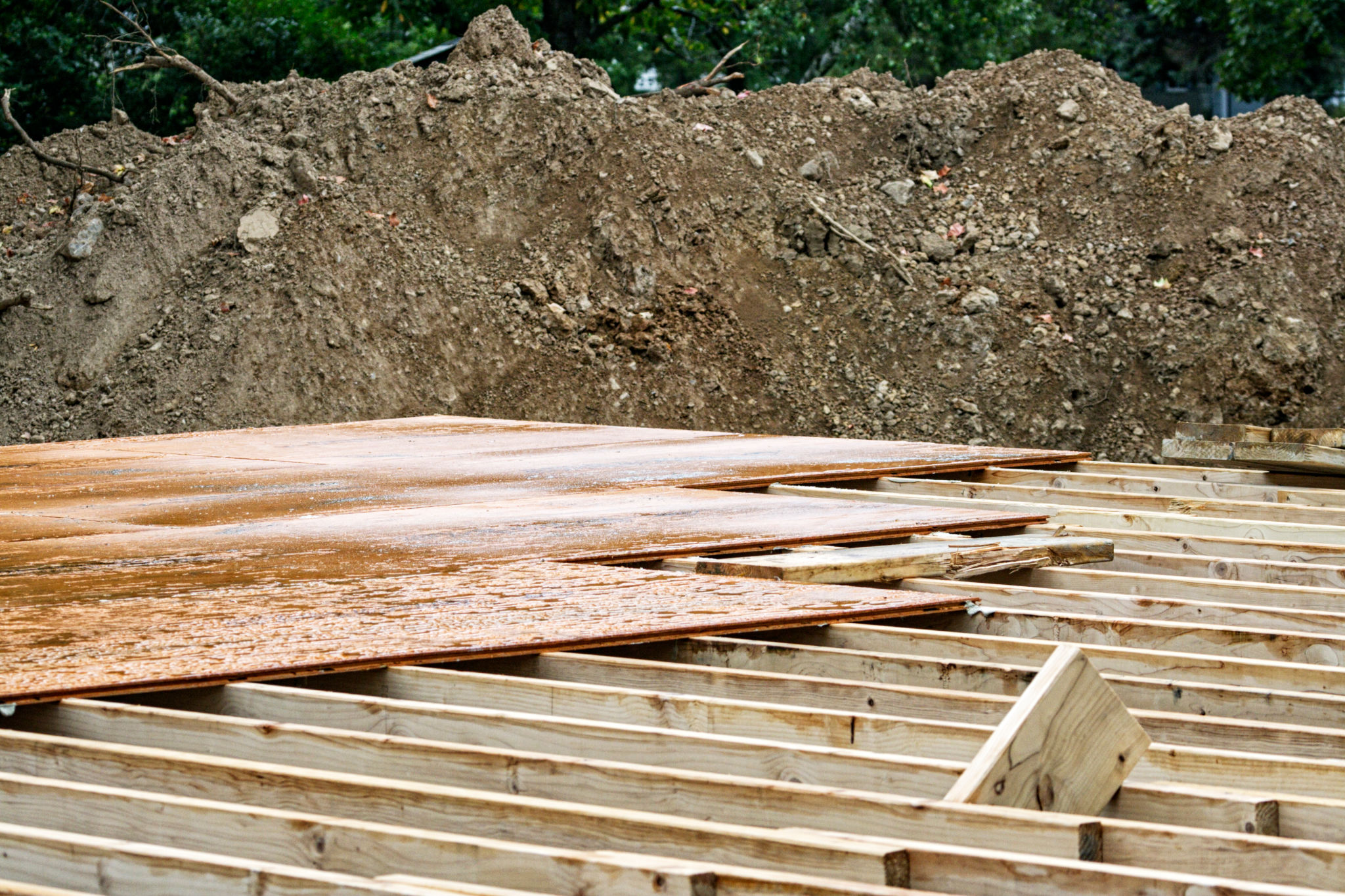 construction site rainy weather