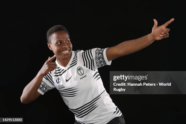 Raijieli Daveua poses for a portrait during the Fiji 2021 Rugby World Cup headshots session at the Grand Millennium Hotel on October 01, 2022 in...