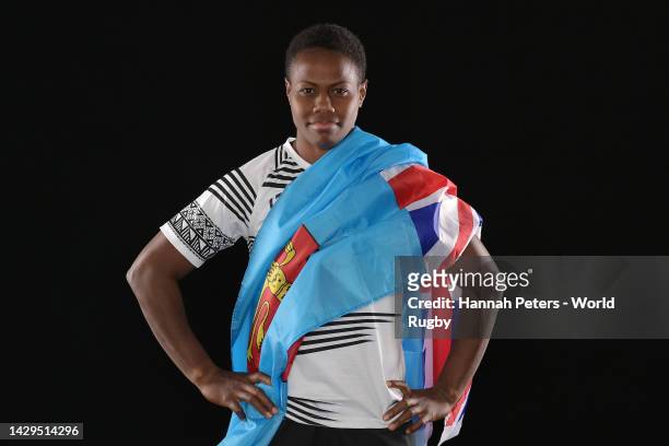 Raijieli Daveua poses for a portrait during the Fiji 2021 Rugby World Cup headshots session at the Grand Millennium Hotel on October 01, 2022 in...