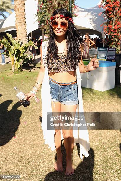 Actress Vanessa Hudgens attends Day 3 of the 2012 Coachella Music Festival at Empire Polo Club on April 15, 2012 in Indio, California.