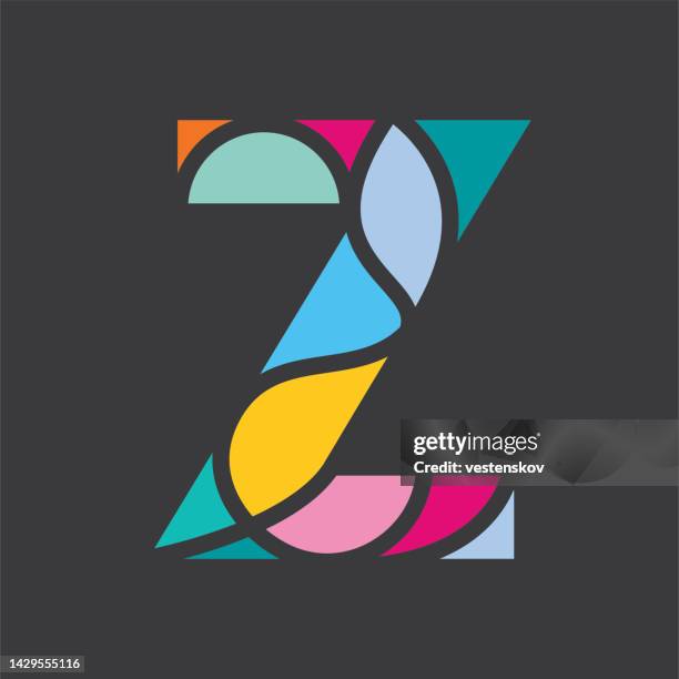 moderne bunte blockalphabete vektorillustration - buchstabe z stock-grafiken, -clipart, -cartoons und -symbole
