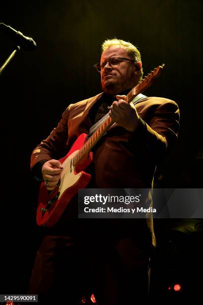 Leonel Garcia of Sin Bandera performing during a concert at Arena Ciudad de Mexico on October 1, 2022 in Mexico City, Mexico.