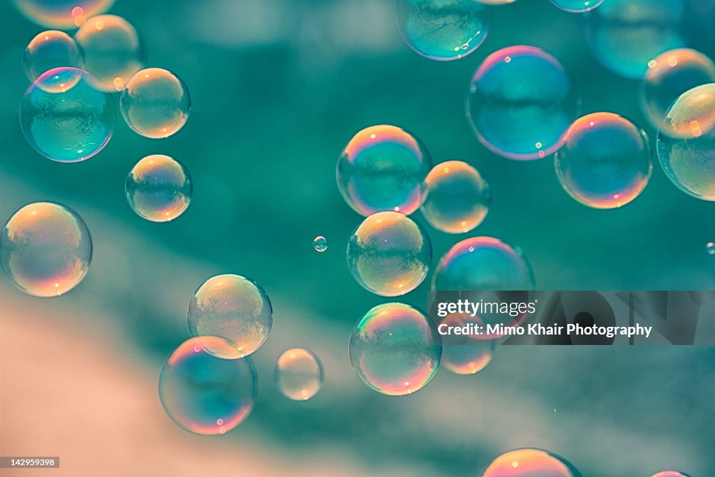 Bubbles in blue tone
