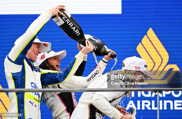 Race winner Beitske Visser of Netherlands and Sirin Racing , Second placed Alice Powell of Great Britain and Click2Drive Bristol Street Motors Racing...