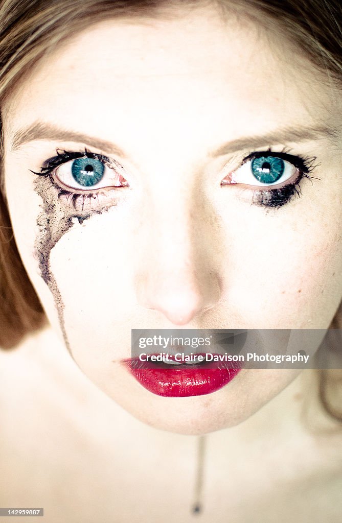 Tears with mascara