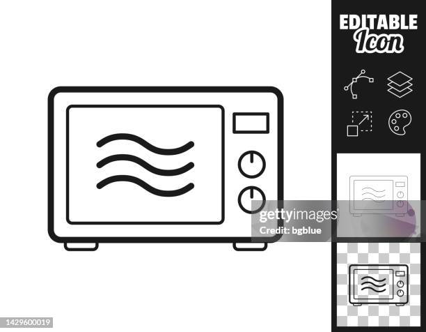 microwave oven. icon for design. easily editable - microwave button clip art stock illustrations
