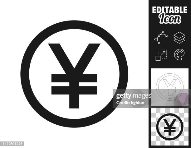 yen coin. icon for design. easily editable - chinese coin stock illustrations