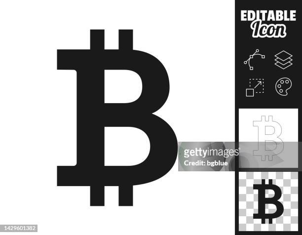 bitcoin sign. icon for design. easily editable - b stock illustrations