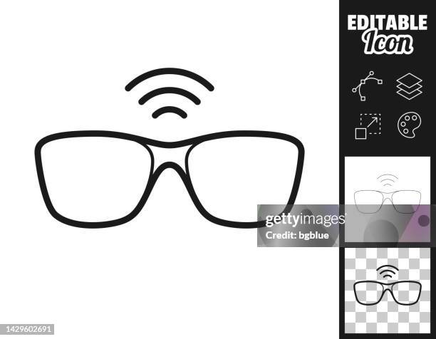 smart glasses. icon for design. easily editable - augmented reality goggles stock illustrations