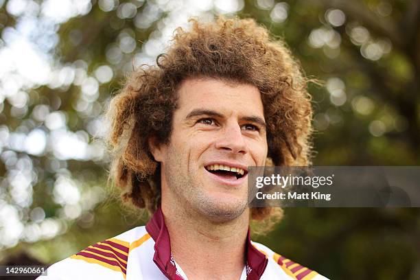 Matt King speaks to the media during the NSWRL Country Origin team photo session at Moore Park on April 16, 2012 in Sydney, Australia.