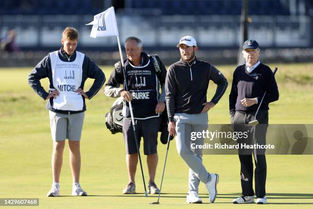 Christiaan Burke of South Africa prepares to putt on the 1st hole on Day Four of the Alfred Dunhill Links Championship on the Old Course St. Andrews...