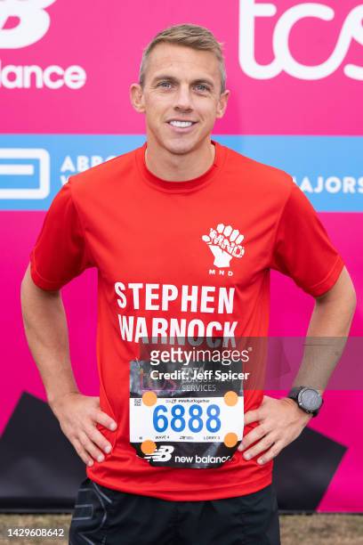 Stephen Warnock at the start of the 2022 TCS London Marathon on October 02, 2022 in London, England.