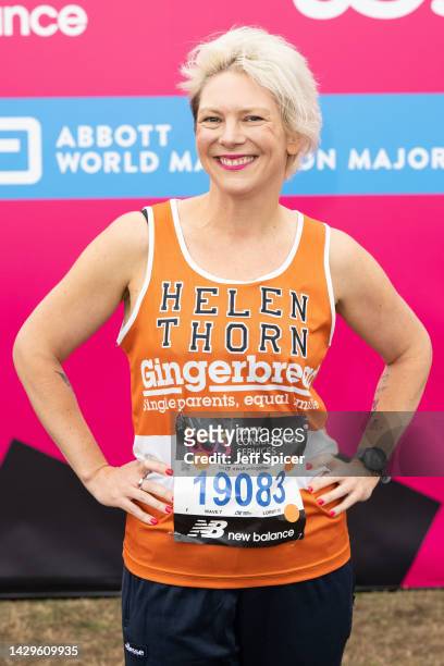 Helen Thorn at the start of the 2022 TCS London Marathon on October 02, 2022 in London, England.