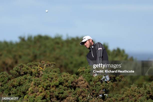 Christiaan Burke of South Africa pitches onto the 9th green on Day Four of the Alfred Dunhill Links Championship on the Old Course St. Andrews on...