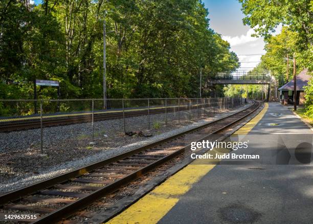 suburban train station - wellesley massachusetts stock pictures, royalty-free photos & images