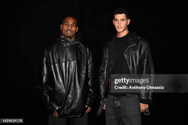 Jermell Charlo and Fai Khadra attend the Balenciaga Womenswear Spring/Summer 2023 show as part of Paris Fashion Week on October 02, 2022 in...