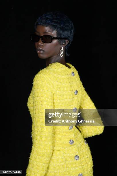 Anok Yai attends the Balenciaga Womenswear Spring/Summer 2023 show as part of Paris Fashion Week on October 02, 2022 in Villepinte, France.